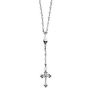 King baby studio Sterling Silver rosary with skull and traditional cross